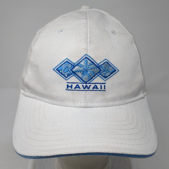 Hawaii Strapback Baseball Cap White One Size Adjustable Embroidered Surfware - Picture 2 of 8